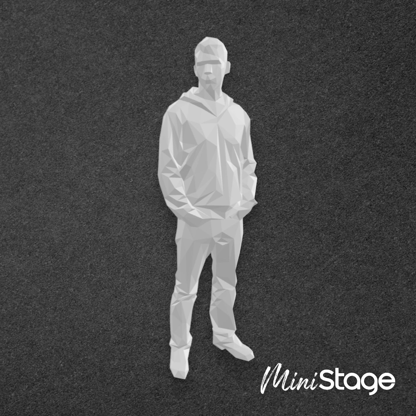George - Figure of a male Standing wearing casual clothing, hoodie top and his hands in his pocket