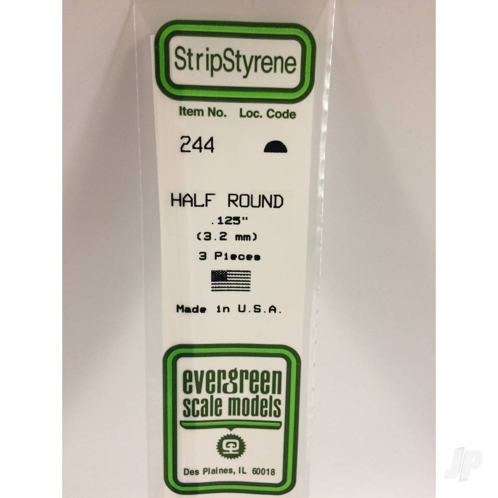 Evergreen Half Round Strip (350mm Long)