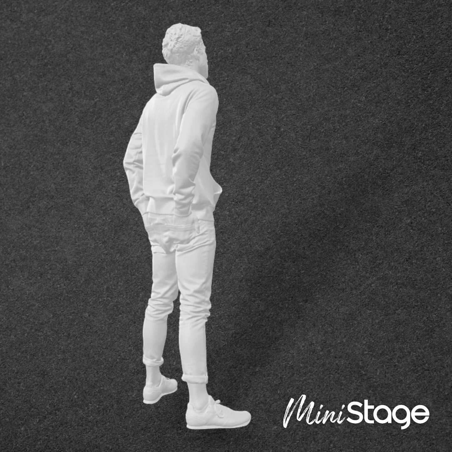 Benjamin - Figure of a Male Standing wearing rolled up jeans and a hoodie