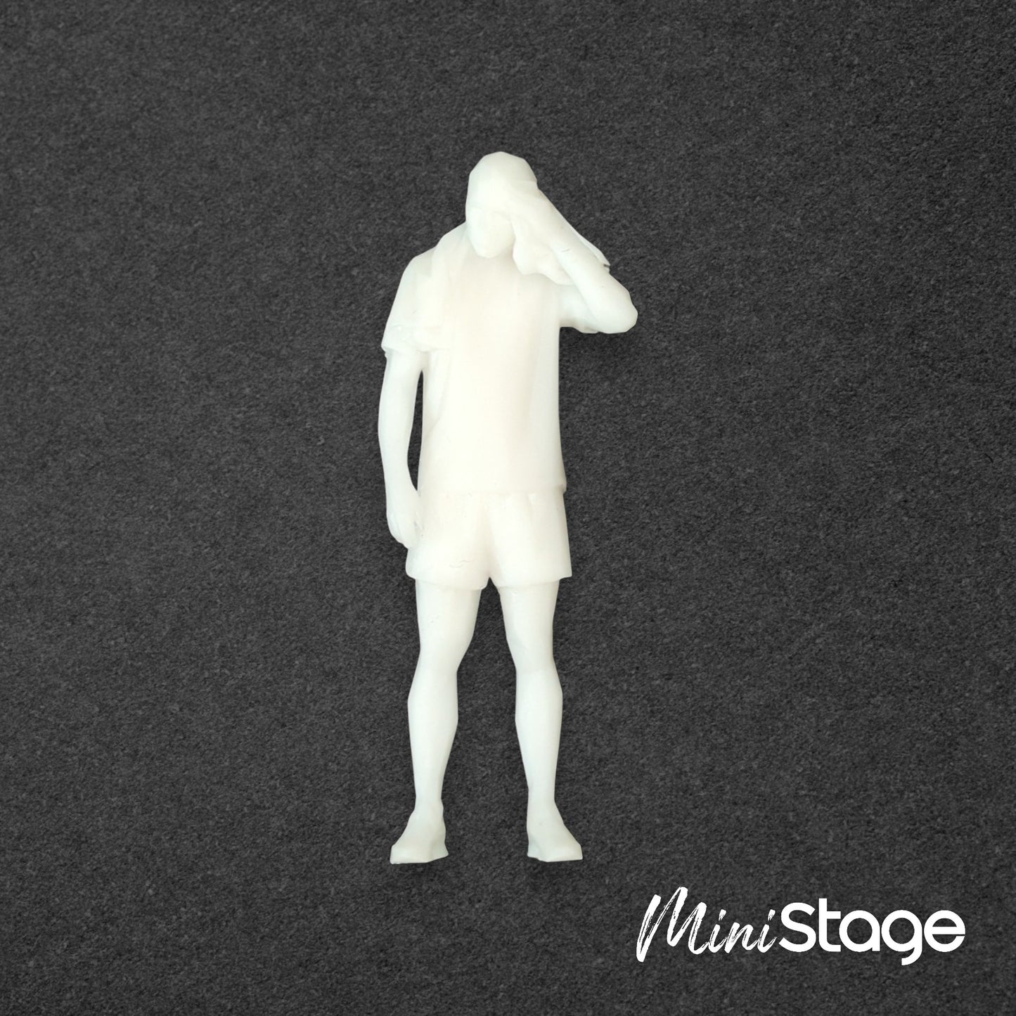 Tom - Set of Four Low Poly Scale Figures of male Athletes, wearing Sports Clothes and Swimming Briefs