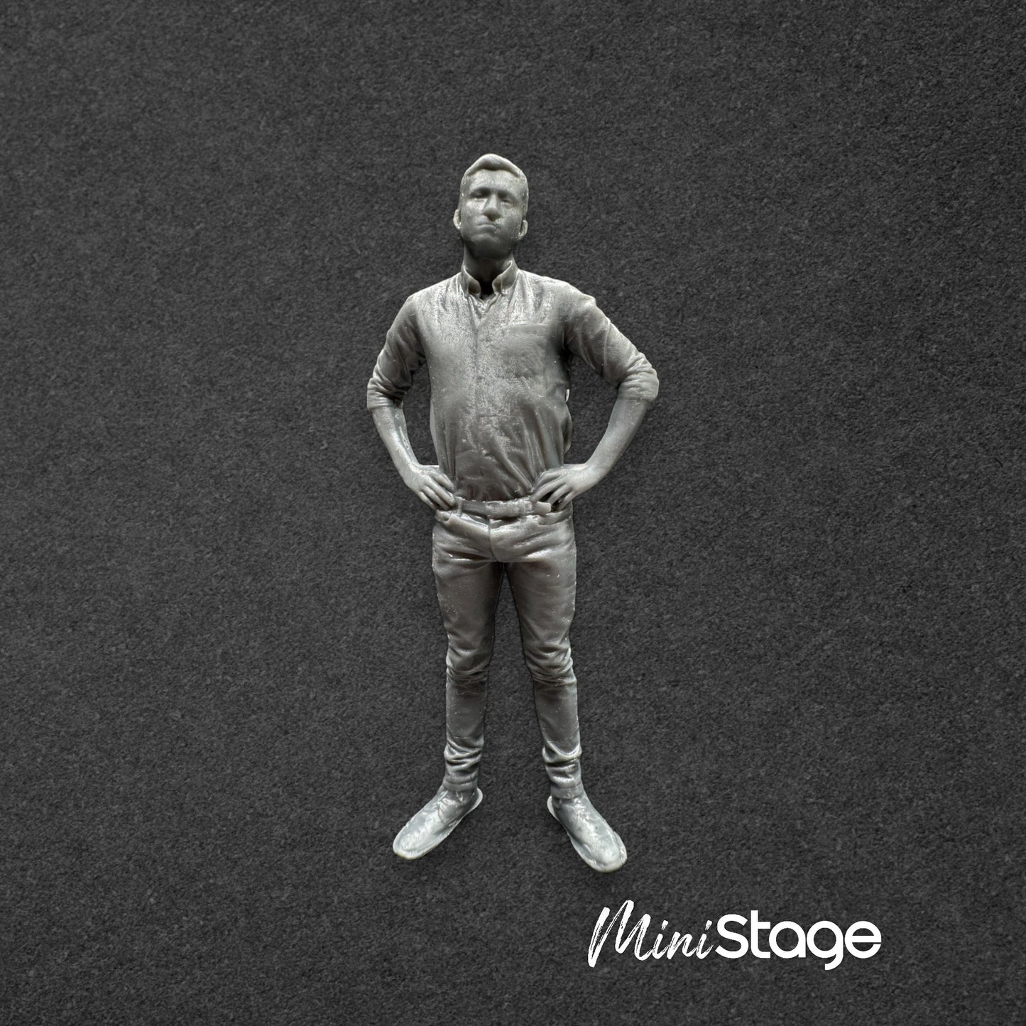 Jack - Figure of a male standing wearing a shirt and jeans with his hands on his hips