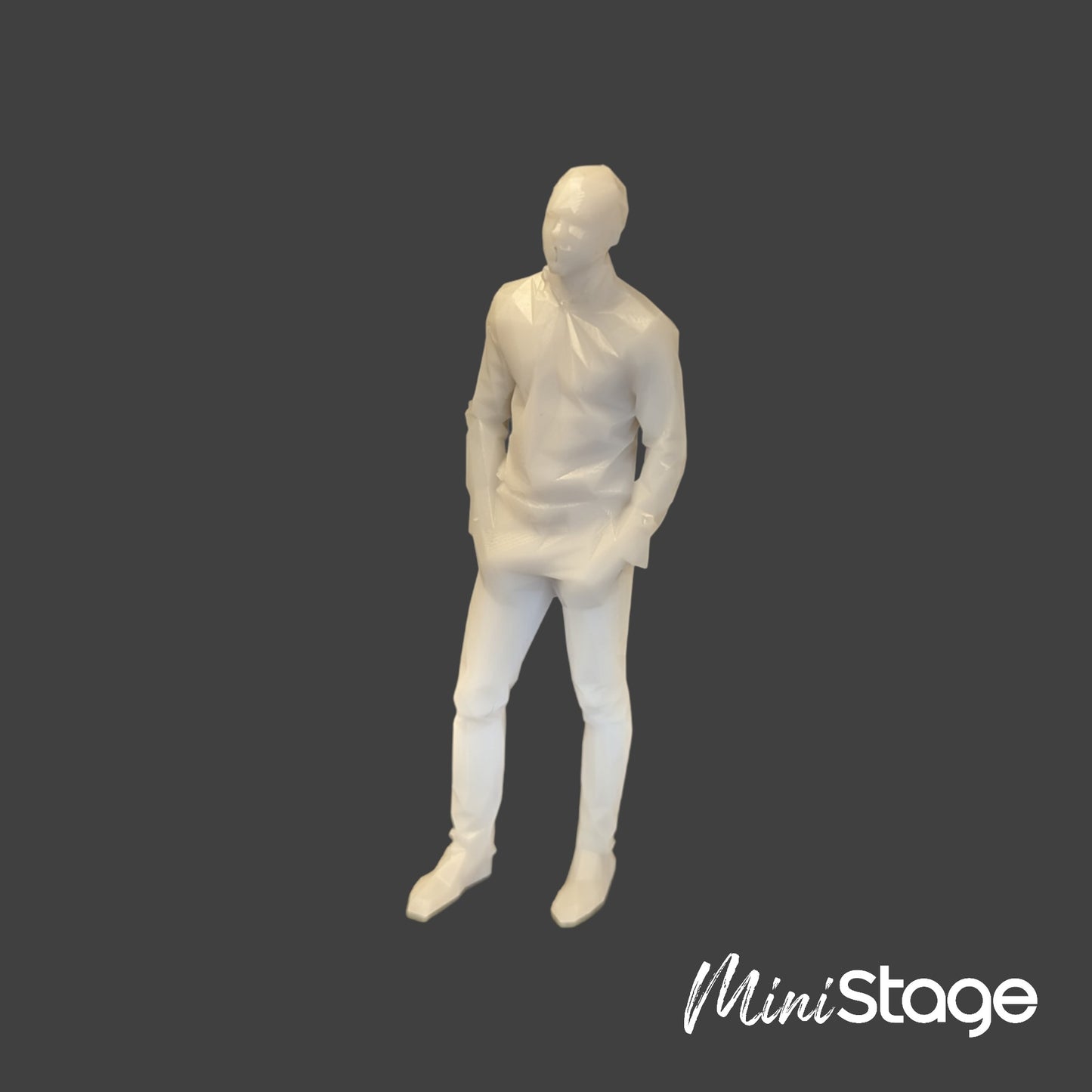 Travis - Figure of a male Standing wearing casual clothing in a shirt, jumper and trousers with hands in his pocket