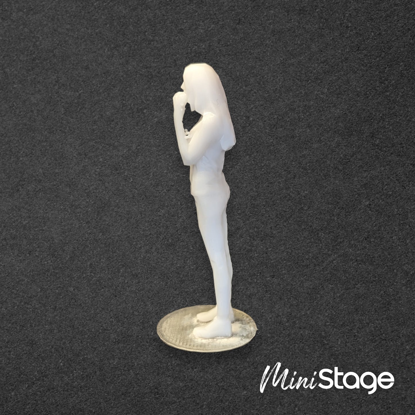 Amelia - Scale Model Box Unpainted Figure of Woman Standing and Eating