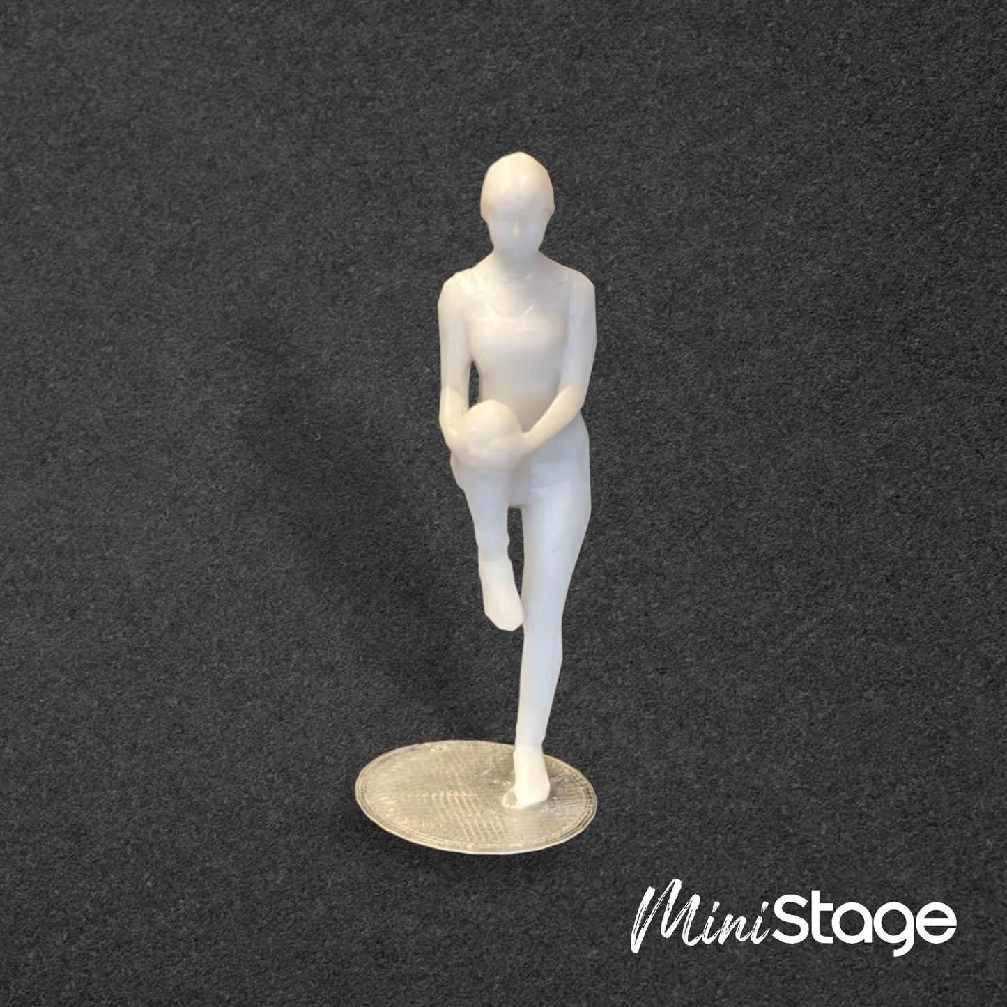 Darcy - Scale Model Box Unpainted Figure of Woman Standing in Sports Clothing Stretching