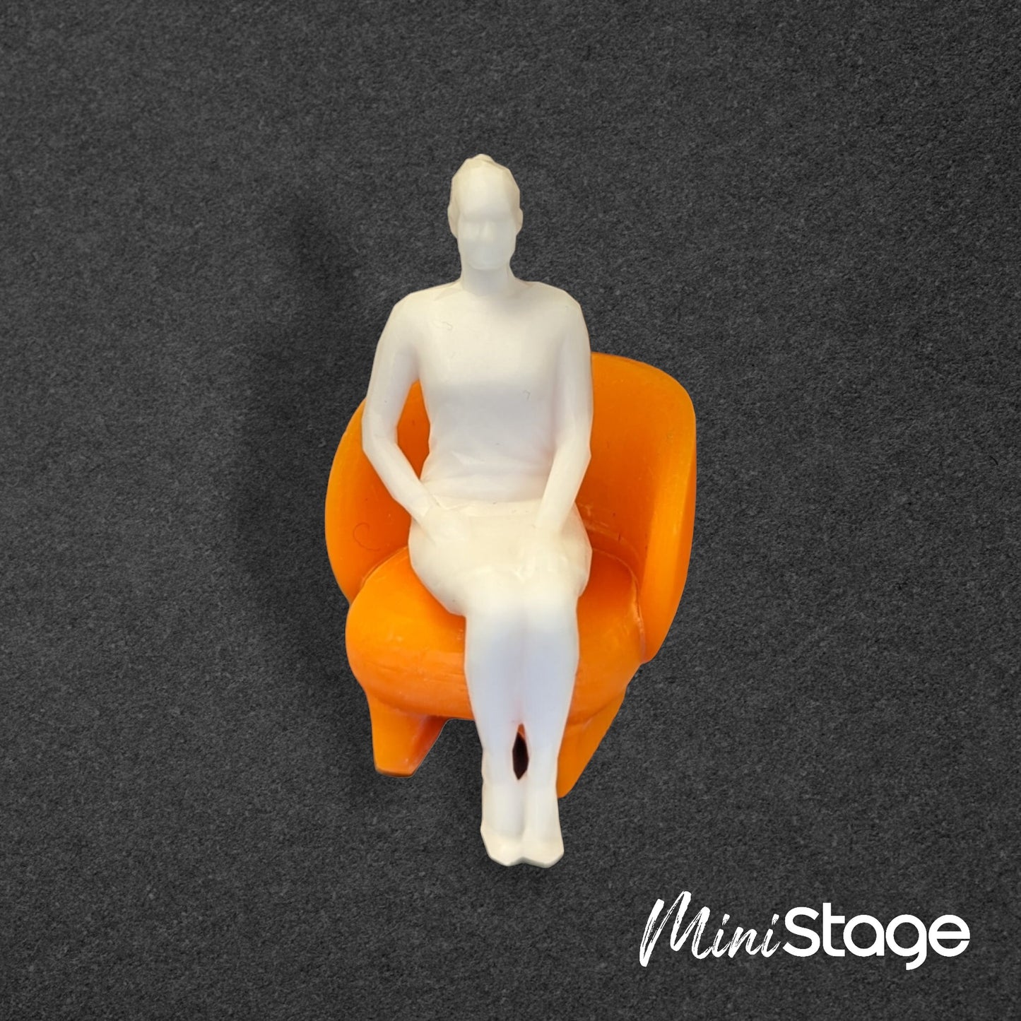 Elizabeth - Scale Model Box Unpainted Figure of Woman Sitting with One Hand on Knee