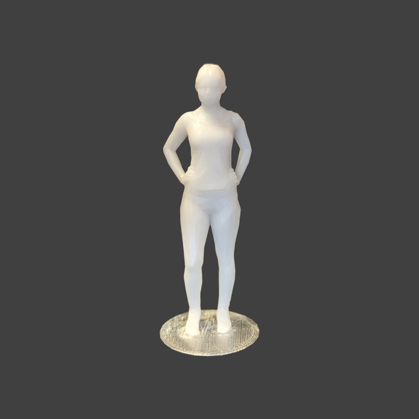 Scale Model Box Unpainted Figure of Woman Standing in Sports Clothing Stretching