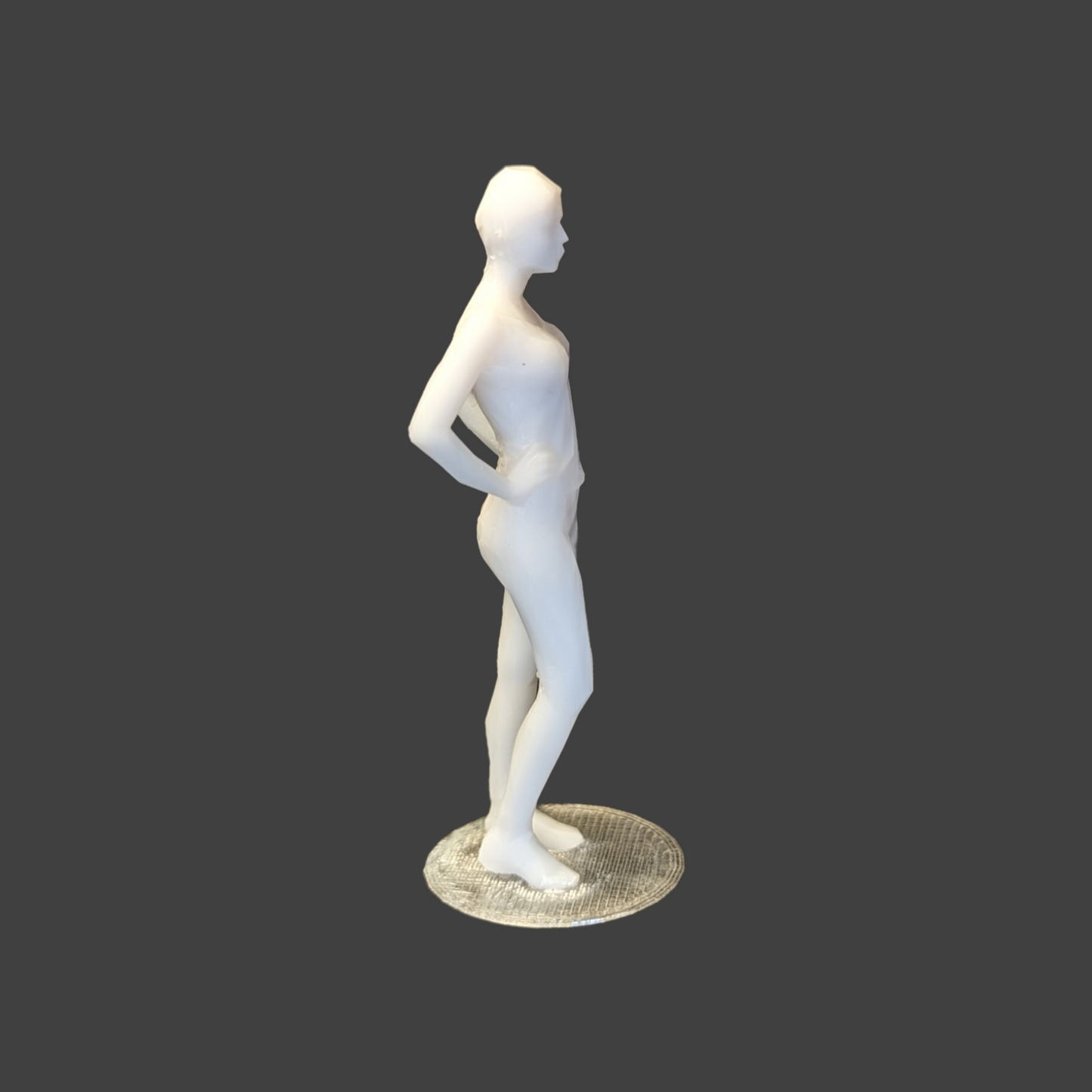 Scale Model Box Unpainted Figure of Woman Standing in Sports Clothing Stretching