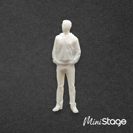 George - Figure of a male Standing wearing casual clothing, hoodie top and his hands in his pocket