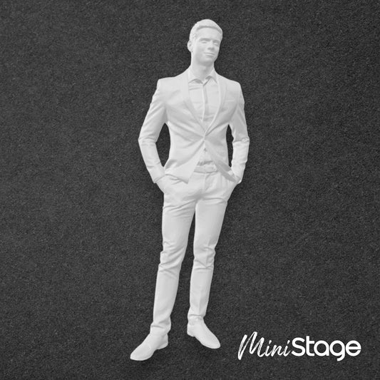 Sebastian - Figure of Business Man wearing a suit with his hands in his pockets.
