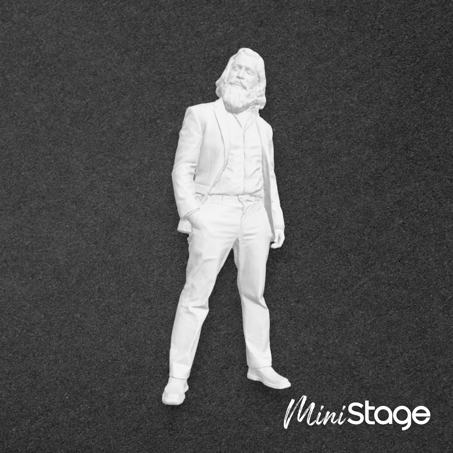 Nick - Figure of a male Standing Male with a Large Beard wearing Smart Clothing