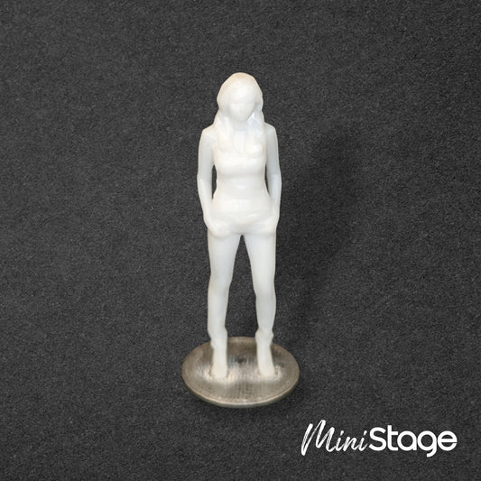 Alice - Scale Modelbox Unpainted Figure of Woman Standing with Hands in Pockets
