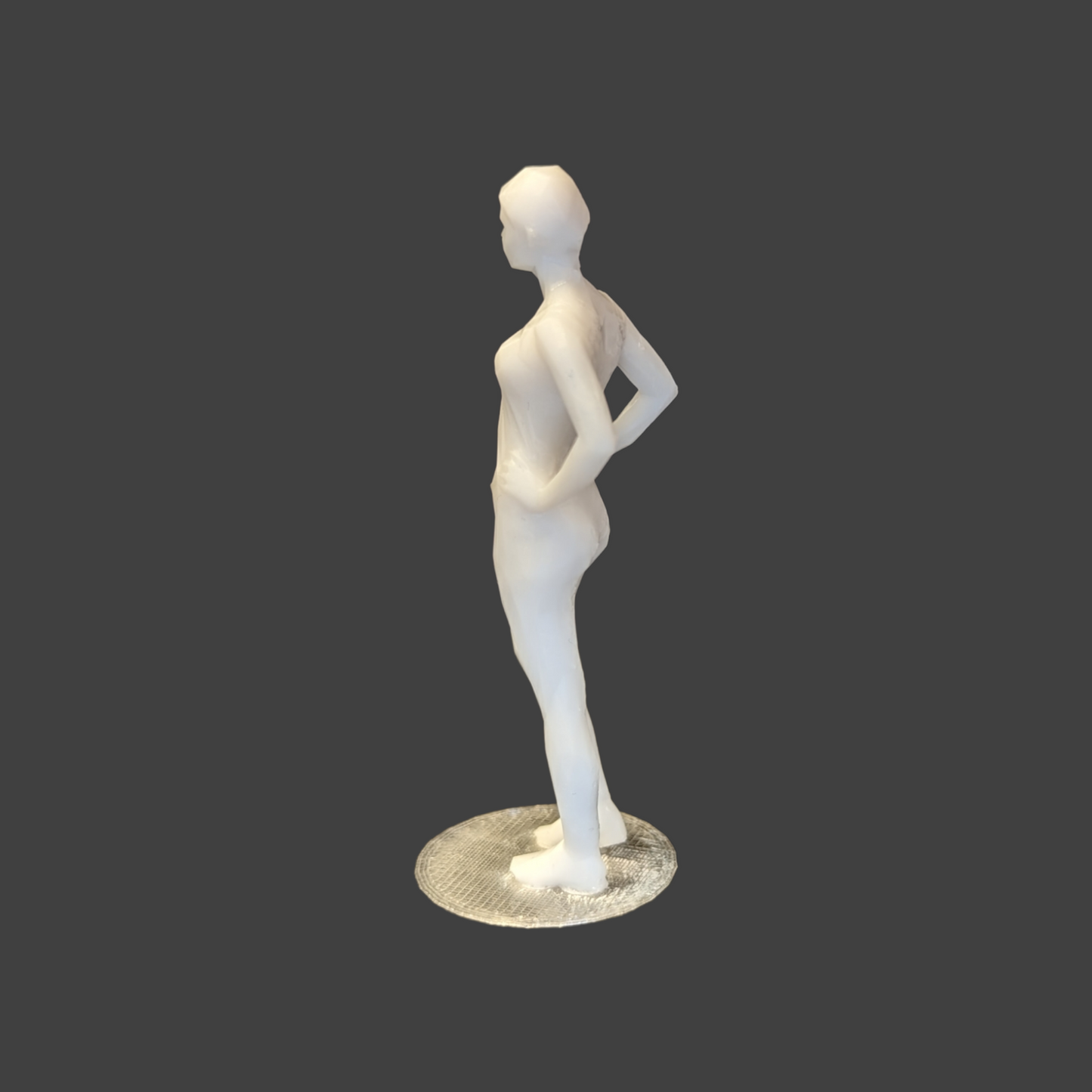 Scale Model Box Unpainted Figure of Woman Standing in Sports Clothing Stretching